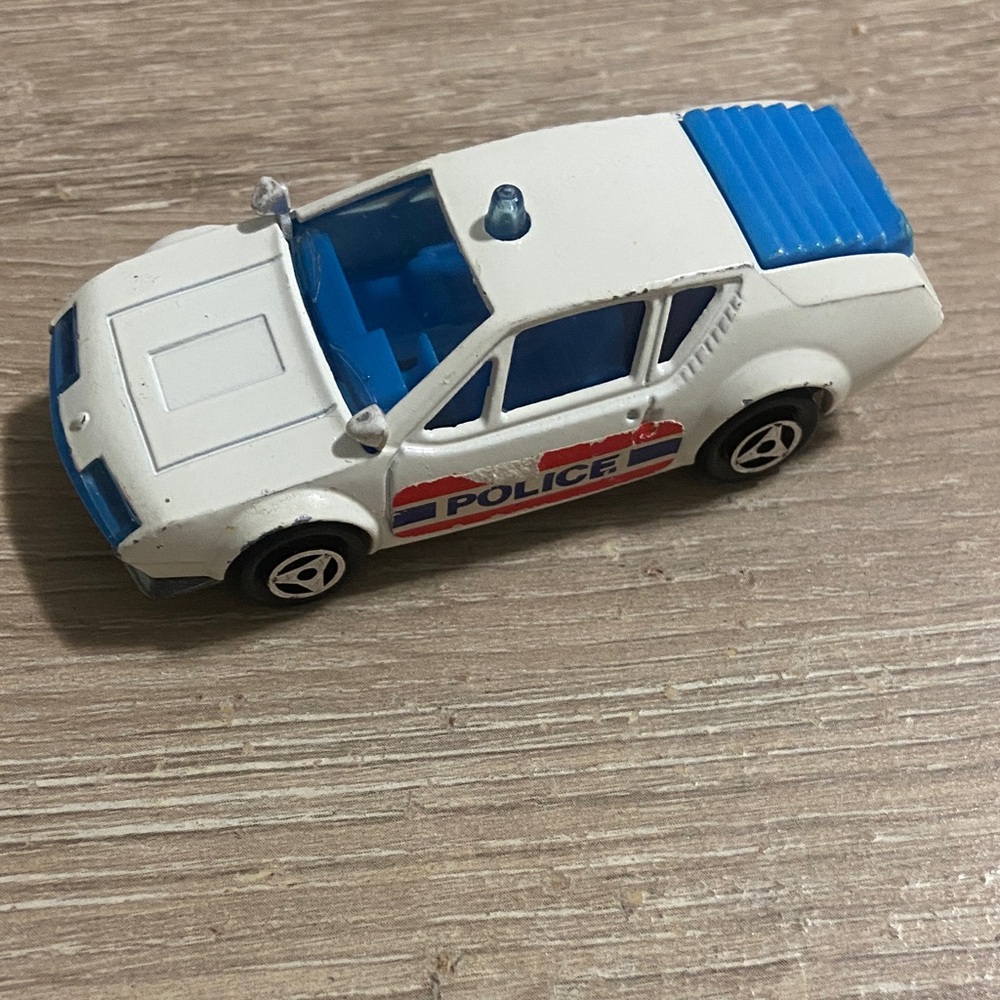 Vintage Majorette Alpine A 310 Police Car White 1/55 Scale Made In France